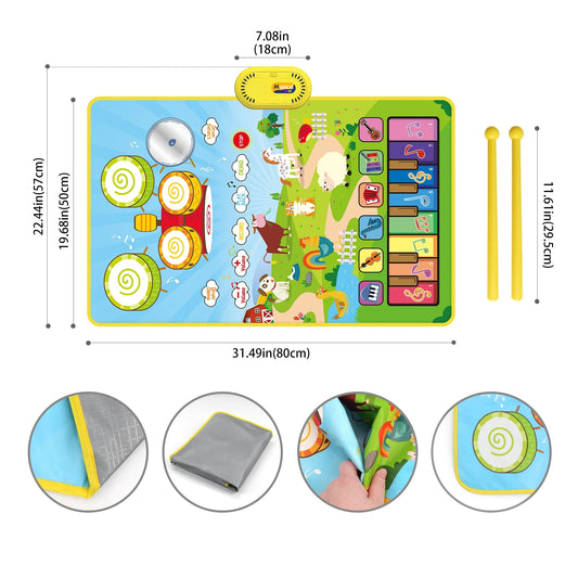 Tapis d'éveil musical 80x50cm