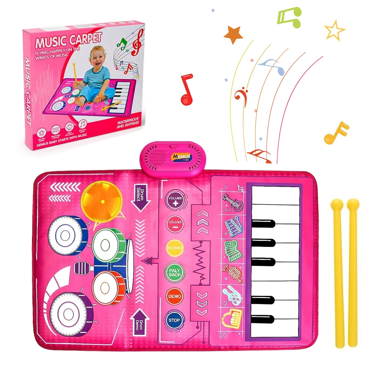 Tapis d'éveil musical 80x50cm