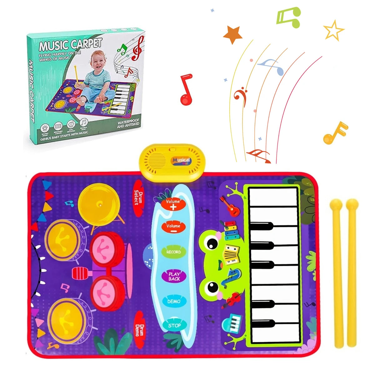 Tapis d'éveil musical 80x50cm