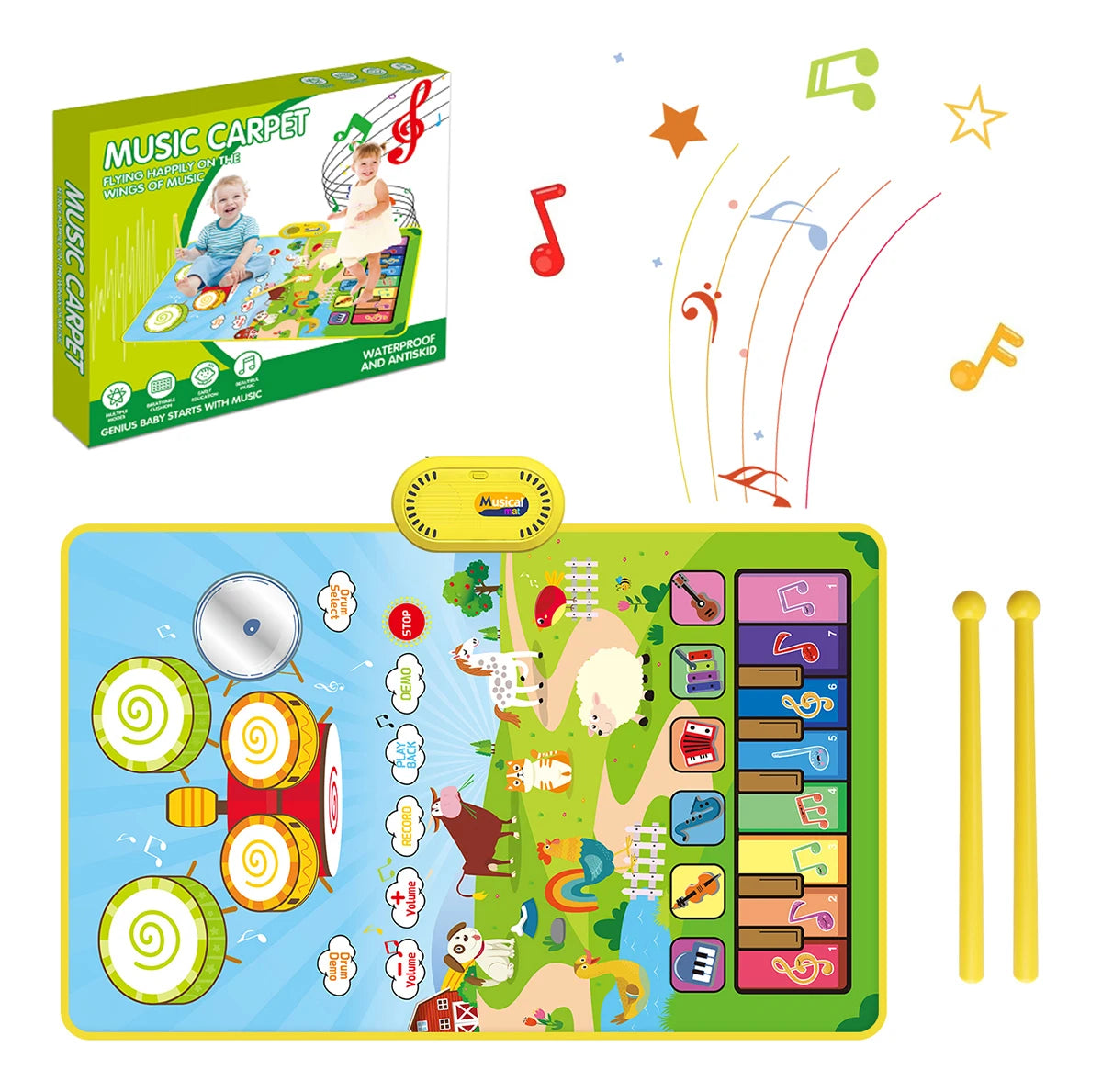 Tapis d'éveil musical 80x50cm