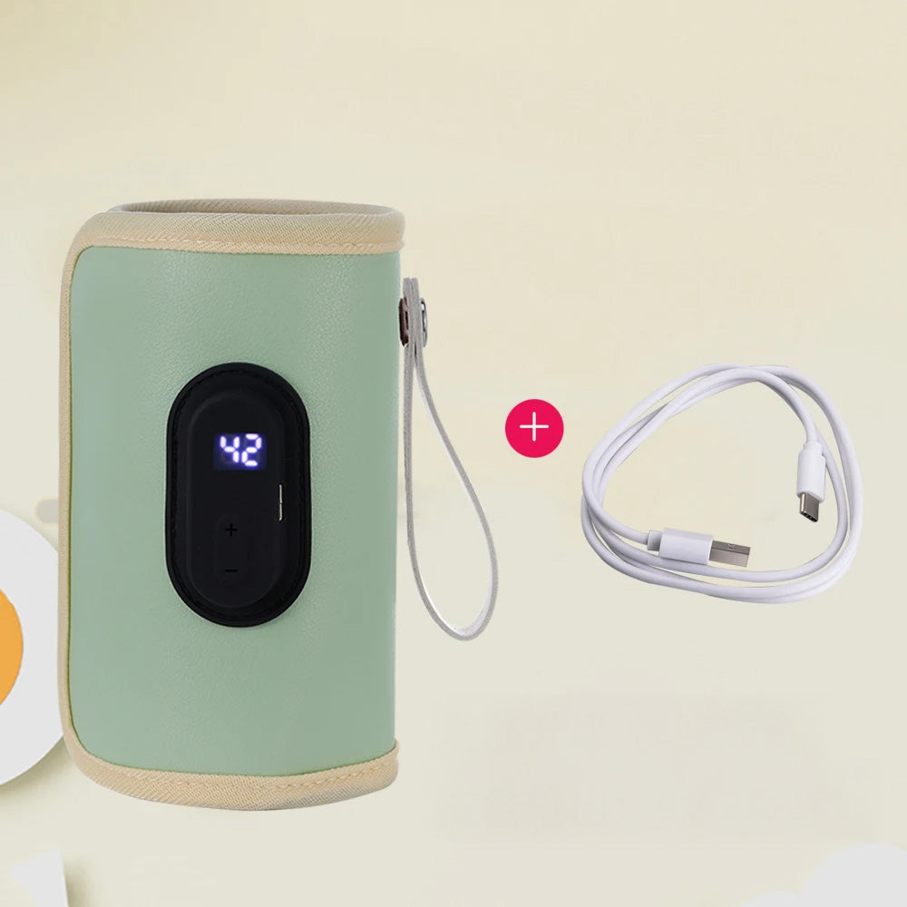 SPORWAY Chauffe-Biberon Portable Bébé – 21 Températures, Écran LCD, USB Rechargeable, Voyage & Promenade