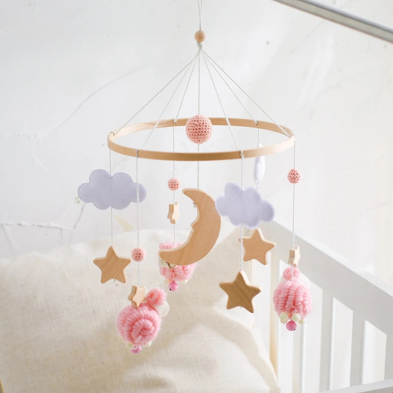 Mobile musical bébé fille petits moutons roses