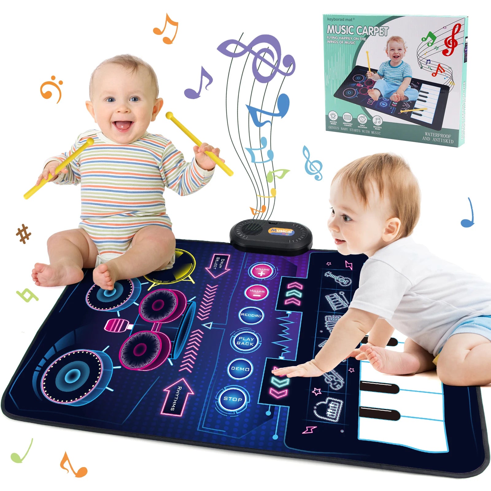 Tapis d'éveil musical 80x50cm