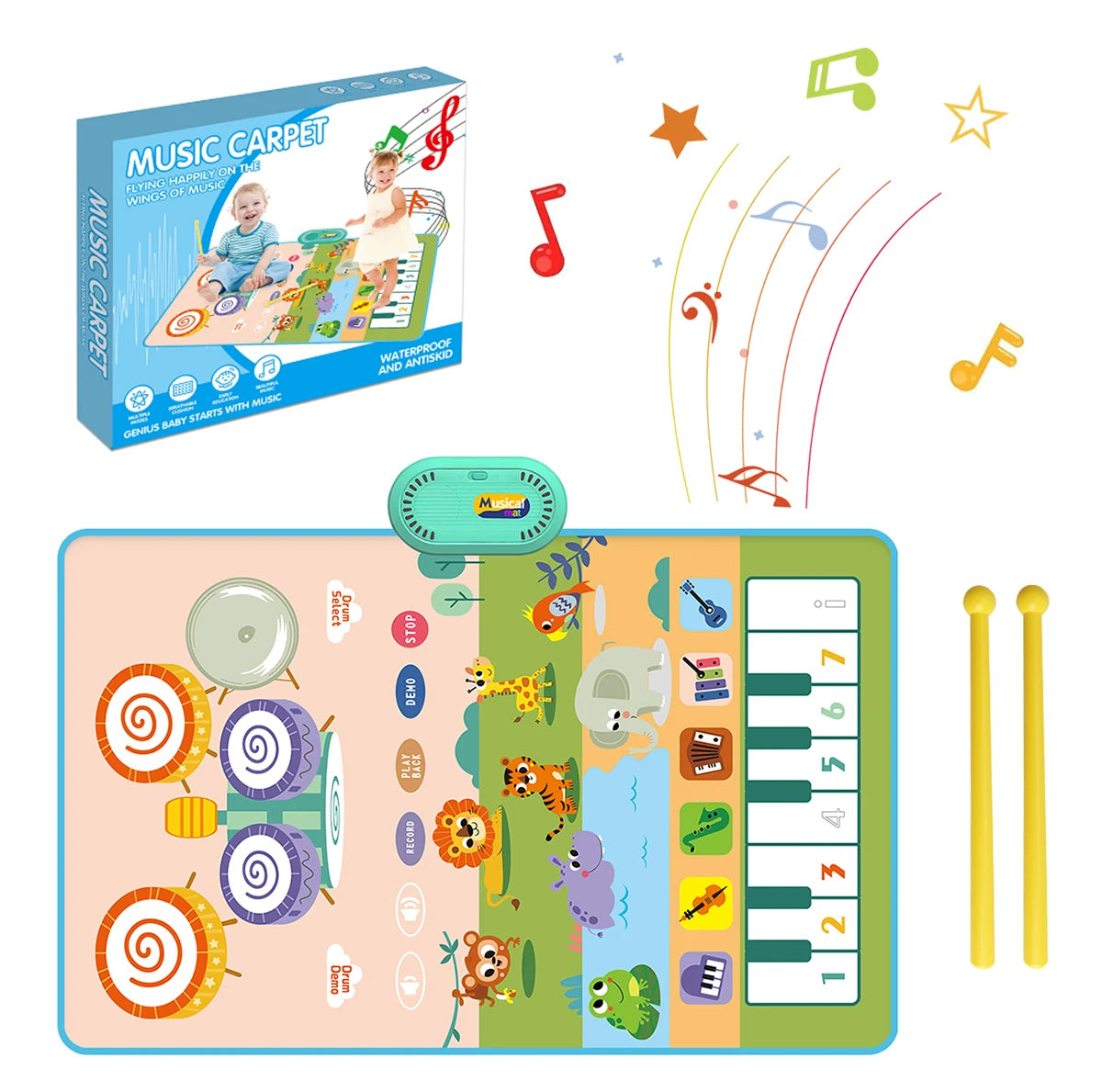 Tapis d'éveil musical 80x50cm